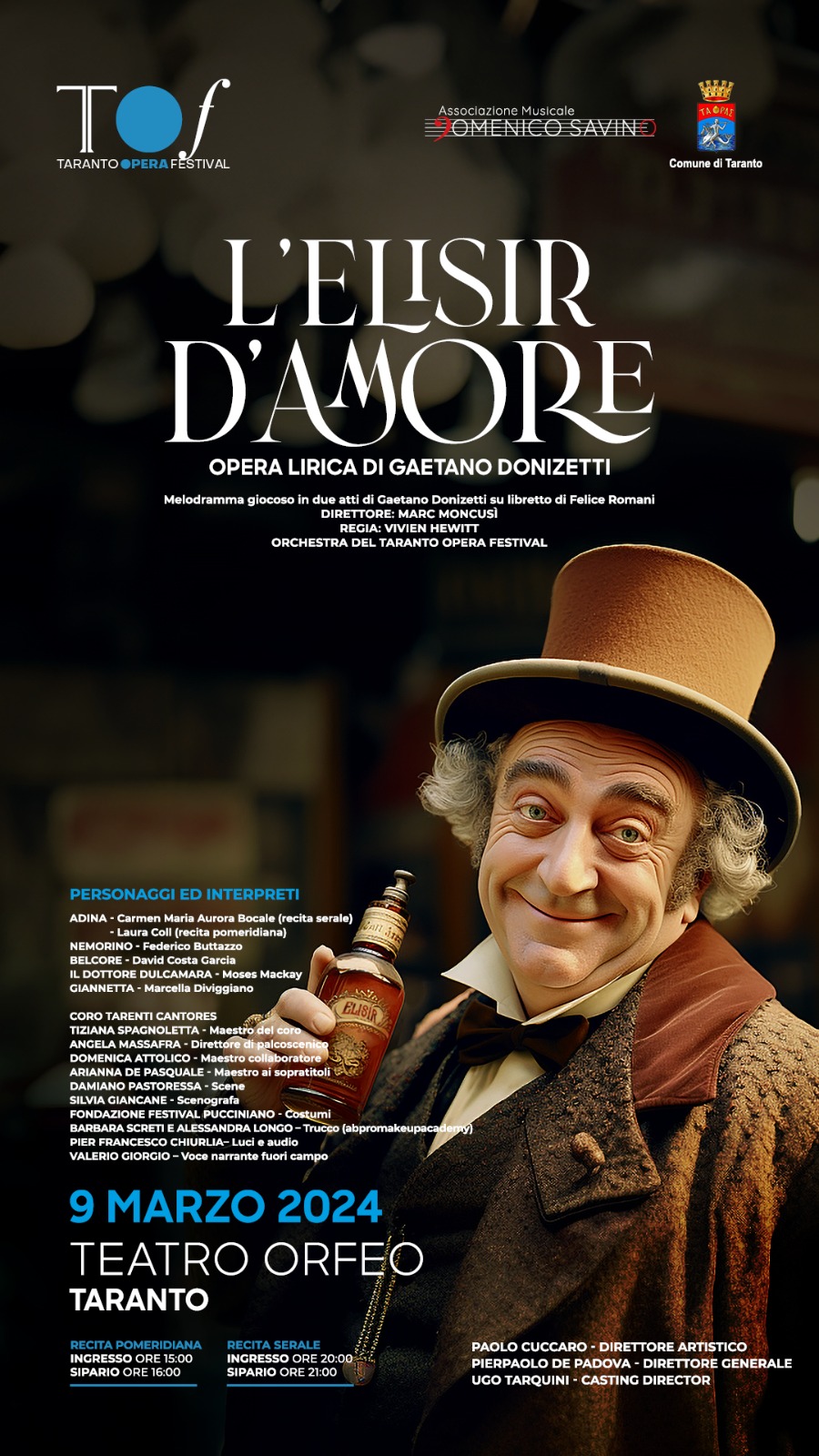 Taranto, l’Elisir d’Amore chiude la stagione invernale del Taranto Opera Festival