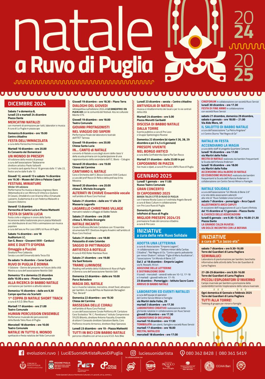 Ruvo di Puglia, il programma degli eventi natalizi 